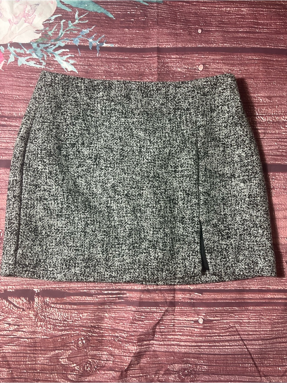Windsor Black and White Tweed Mini Skirt